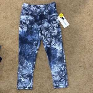 NWT Marika Blue Tie-Dye Leggings, Medium